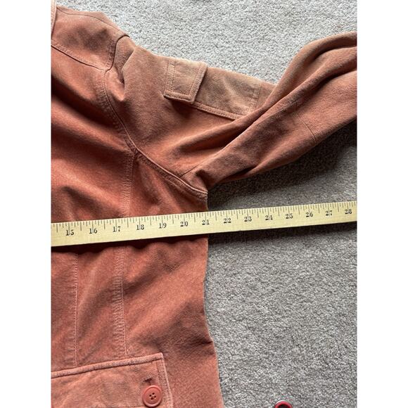 Vintage Blush Pink Suede Leather Jacket Western Cowgirl Rancher Patina XL - Picture 6 of 9